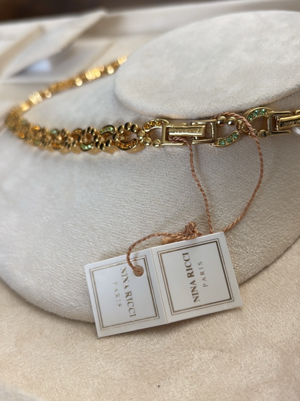 Nina Ricci Gold Plated Necklace with Swarovski Crystals - 16-17" - Picture 3 of 6